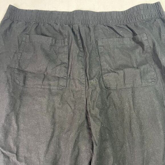 Old Navy Women's Pants Plus Size XXL Black High Rise Straight Linen-Blend - Picture 9 of 9